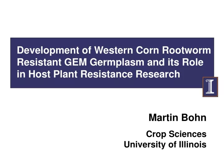 development of western corn rootworm resistant