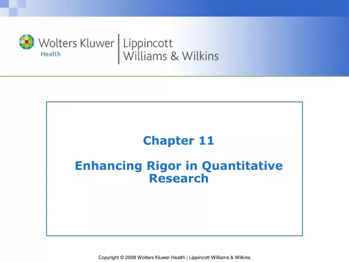 chapter 11 enhancing rigor in quantitative research
