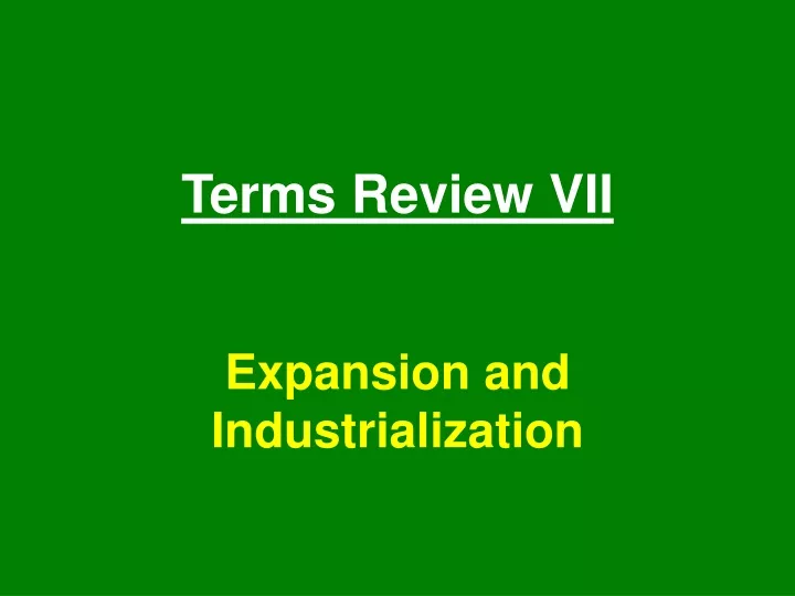 terms review vii