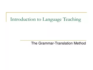 Introduction to Language Teaching