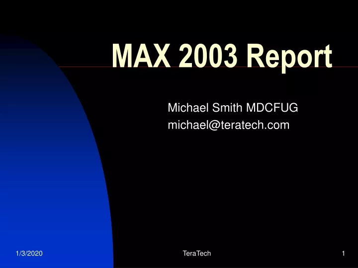 max 2003 report