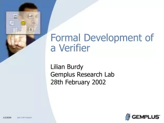 Formal Development of a Verifier