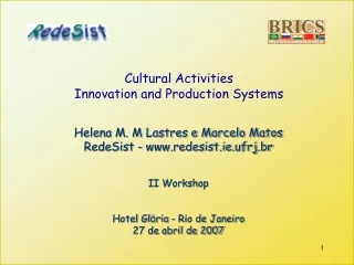 Cultural Activities Innovation and Production Systems