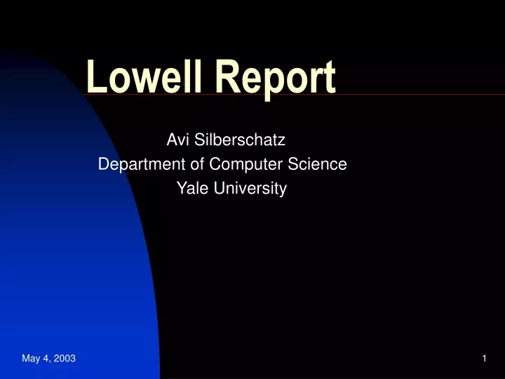 lowell report