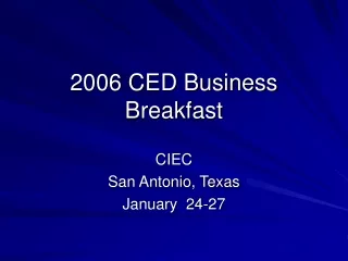2006 CED Business Breakfast