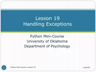Lesson 19 Handling Exceptions