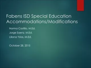 Fabens ISD Special Education Accommodations/Modifications