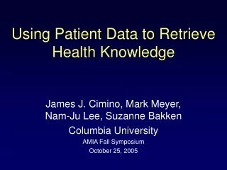 Using Patient Data to Retrieve Health Knowledge