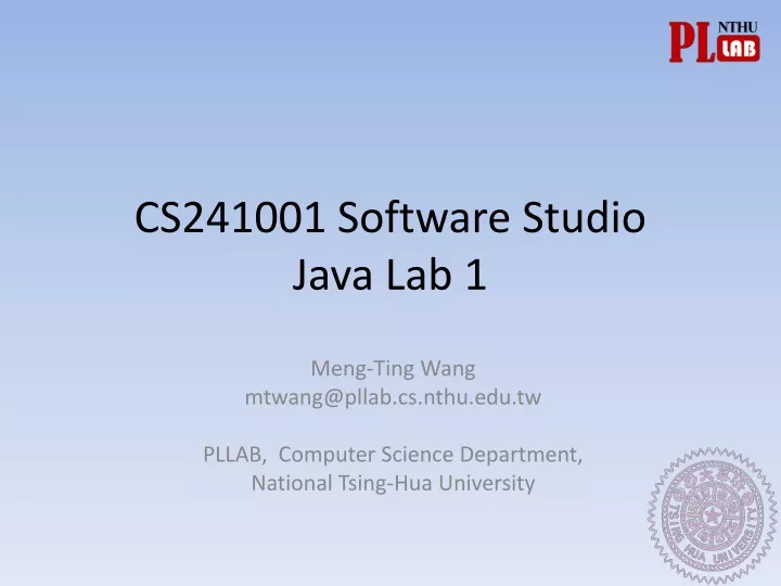 cs241001 software studio java lab 1