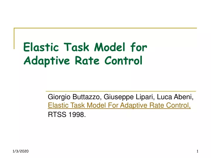elastic task model for adaptive rate control