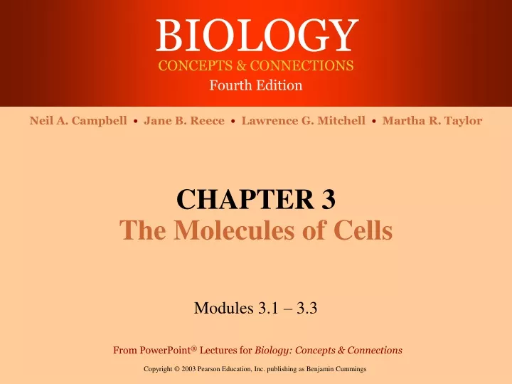 chapter 3 the molecules of cells