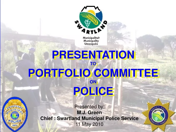presentation to portfolio committee on police
