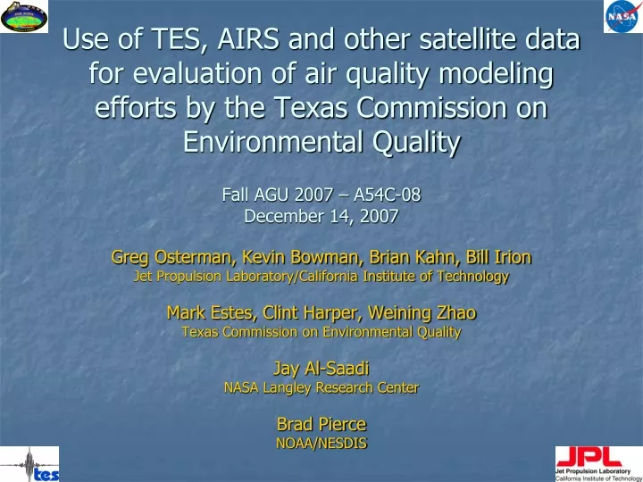 use of tes airs and other satellite data