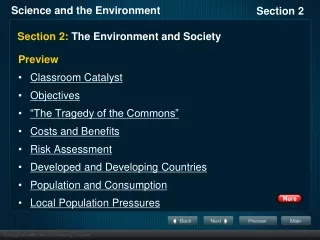 Section 2:  The Environment and Society