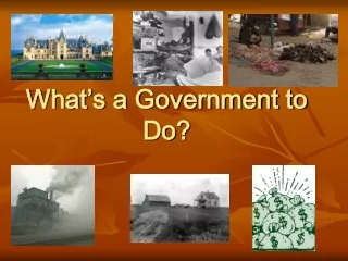What’s a Government to Do?