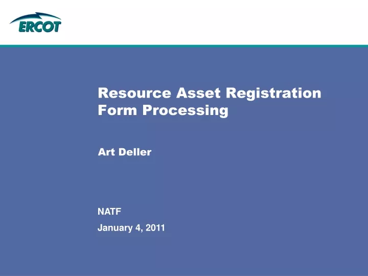 resource asset registration form processing