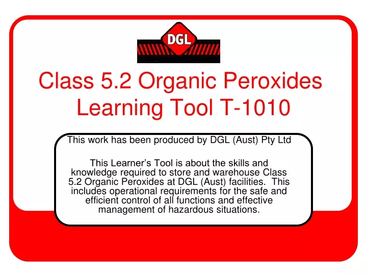 class 5 2 organic peroxides learning tool t 1010