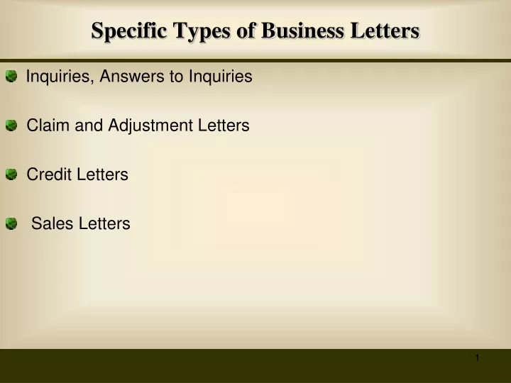 specific types of business letters