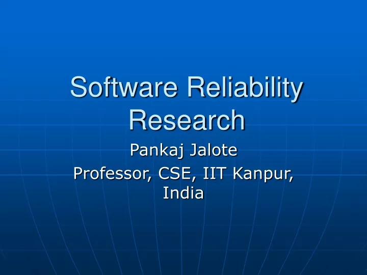 software reliability research