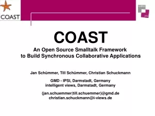 COAST An Open Source Smalltalk Framework  to Build Synchronous Collaborative Applications