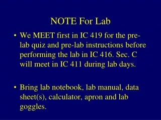 NOTE For Lab
