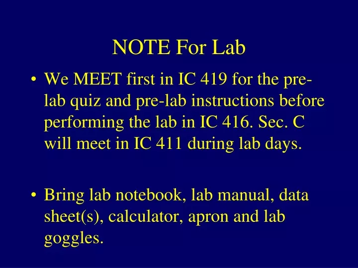 note for lab