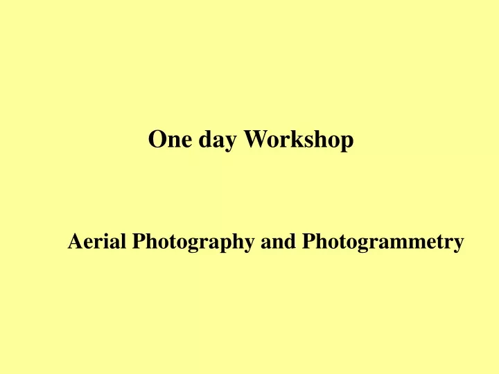 one day workshop