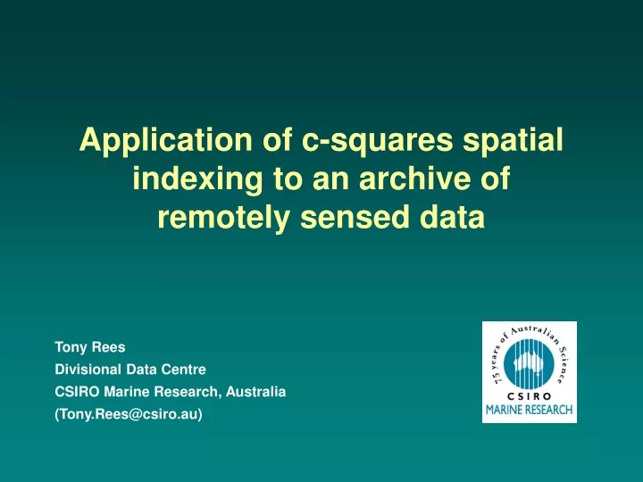 application of c squares spatial indexing