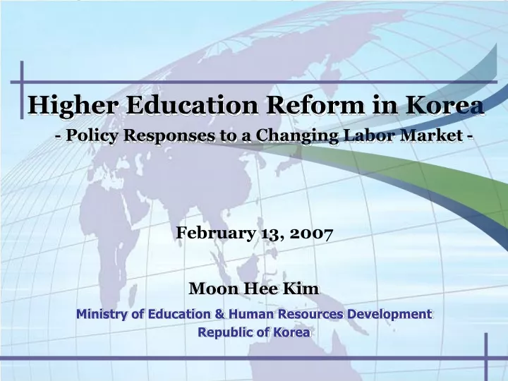 higher education reform in korea policy responses