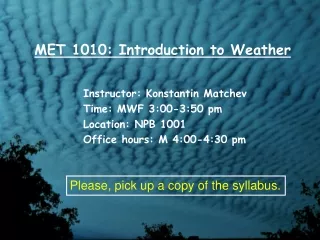 MET 1010: Introduction to Weather