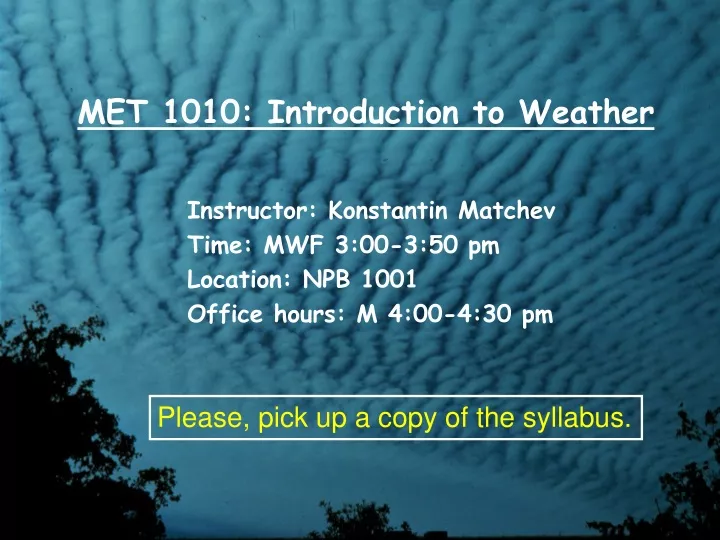 met 1010 introduction to weather