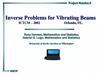 Inverse Problems for Vibrating Beams ICTCM – 2002                             Orlando, FL.