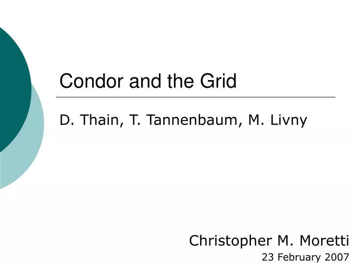 condor and the grid