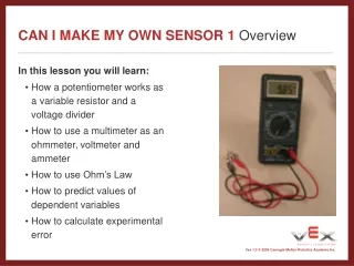 CAN I MAKE MY OWN SENSOR 1 Overview