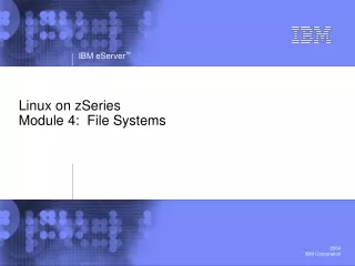 Linux on zSeries Module 4:  File Systems