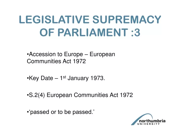 legislative supremacy of parliament 3