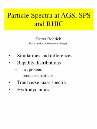 Particle Spectra at AGS, SPS and RHIC