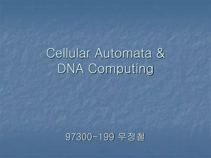 cellular automata dna computing