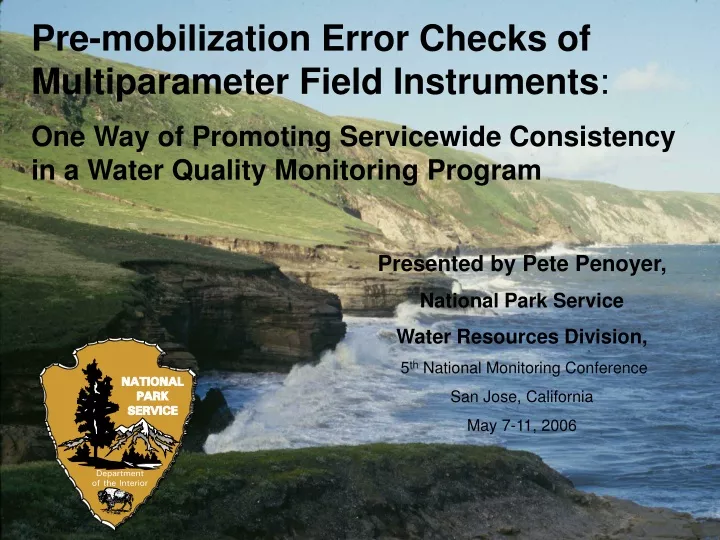 pre mobilization error checks of multiparameter