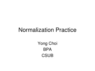 Normalization Practice