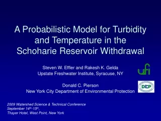 A Probabilistic Model for Turbidity and Temperature in the Schoharie Reservoir Withdrawal