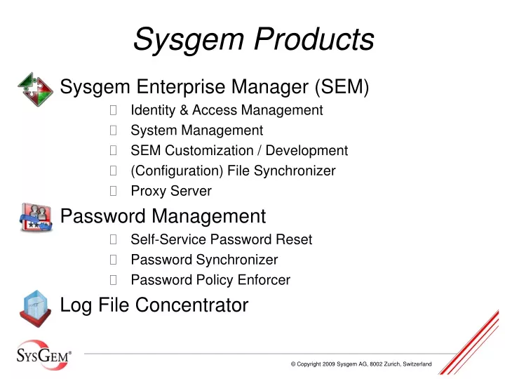 sysgem products