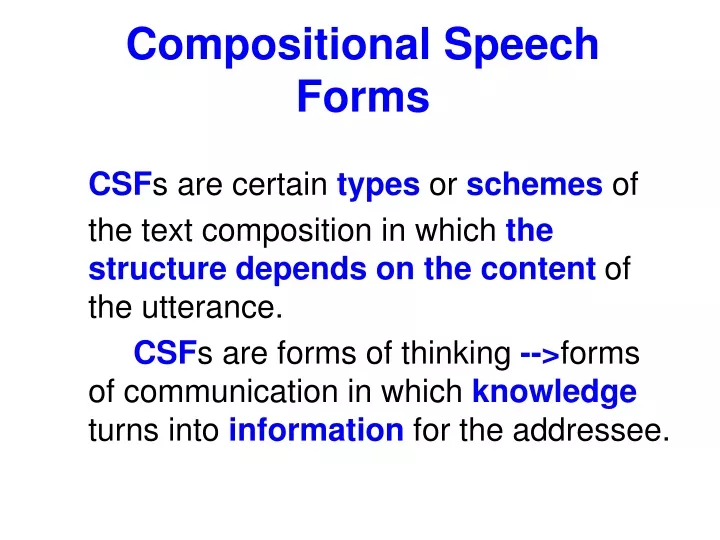 compositional speech forms