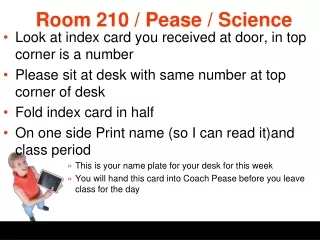 Room 210 / Pease / Science