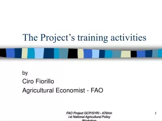 The Project’s training activities