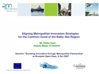 Aligning Metropolitan Innovation Strategies