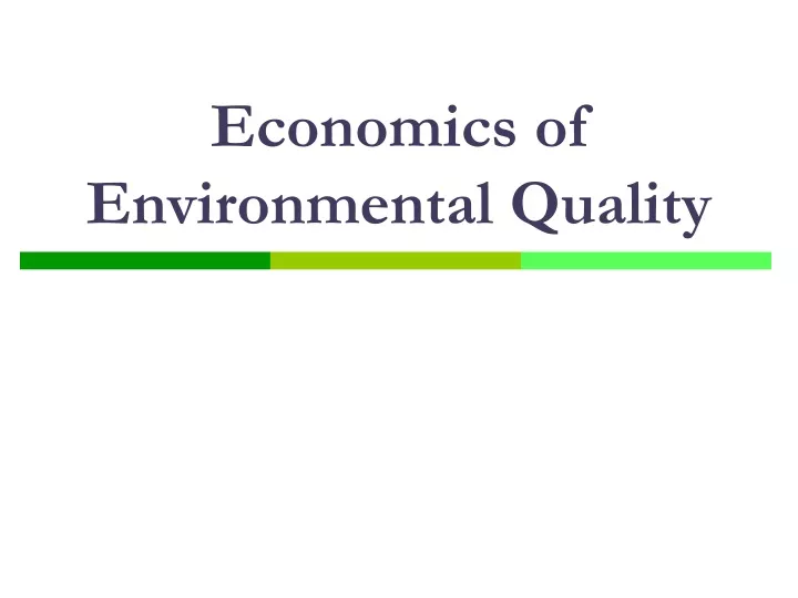 economics of environmental quality