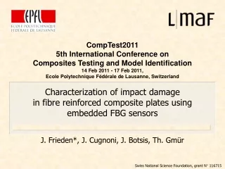 Characterization of impact damage  in fibre reinforced composite plates using embedded FBG sensors