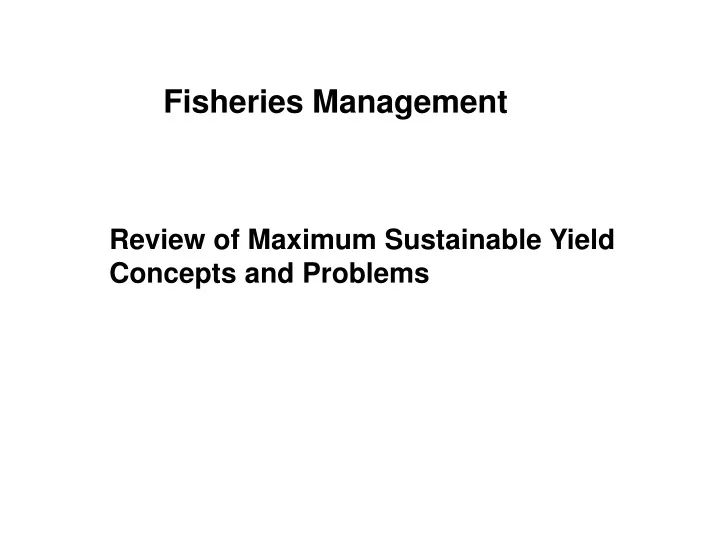fisheries management