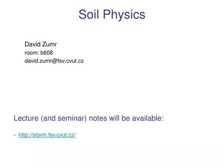 soil physics